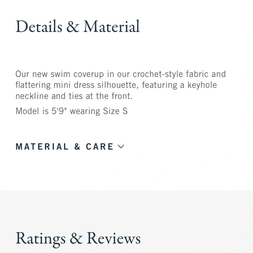 NWT Abercrombie crochet mini Swim Cover-Up - Picture 3 of 5